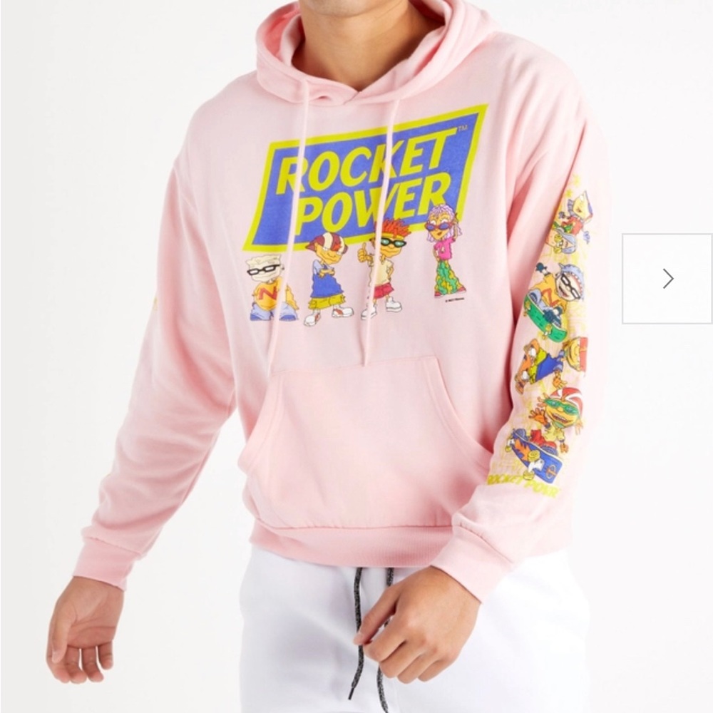 Light Pink Rocket Power Graphic Hoodie